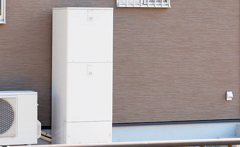 エコキュートが設置されている様子